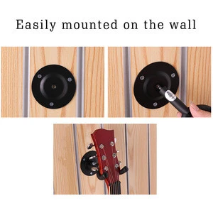 Amazon Hot Wholesale Auto Locking Guitar Wall Mount Hanger Hook Electric Acoustic and Bass Guitars Stand Accessories