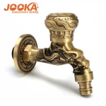 Antique Brass Dragon Animal Carved Shape Faucet Mop Pool Sink Wall Tap Garden Bibcock