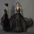 Import ASEY-07 V Neckline Girl Evening Gown Sheer Crystal Black Sequined Mermaid Long Prom Dress from China