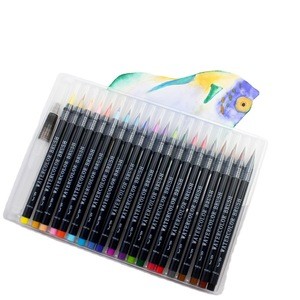Assorted 20 Colors Soft Paint Markers Calligraphy Artist Refillable Watercolor Nylon Brush Pen