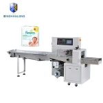 automatic high speed single piece adult baby diaper packing machine with auto bagging forming