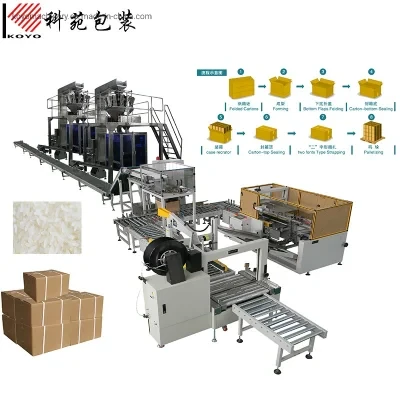 Automatic Primary and Secondary Case Packing, Carton Packaging Machine, Bag Baler, Bag in Box Cartoning Line for 1-2-5-Kg Rice Seeds Bag