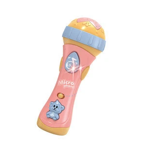 Baby Musical Instrument Cartoon Microphone With Light Music Educational Toy For Kids