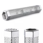 Barbecue Tools 304 Stainless Steel Smoke Pipe Diamond Fruit Wood Box Smoke Tube For Barbecue Grilled Fish