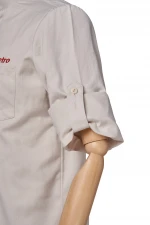 Beige High Quality Work Wear Custom Size Long Sleeve Jacket Uniform Chef Coats