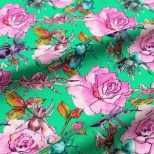 Best selling soft rose floral custom design tana lawn digital print cotton voile liberty tana lawn fabric for dance costume