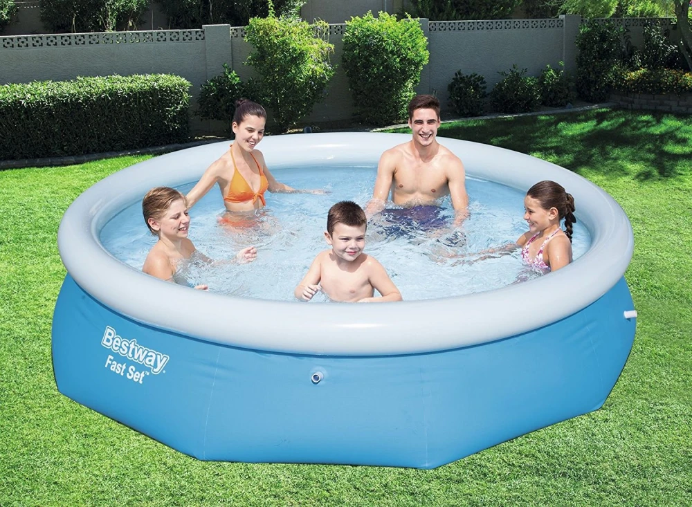 Bestway 57266 large blue Above Ground Inflatable Ring Style  swimming pools  Kit
