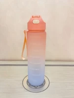 Big Capacity Sport Water Bottle with Time Mark 1L Plastic Bottle