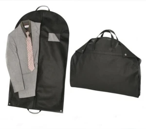 Black garment bag mans suit cover bag,foldable garment bag for suit