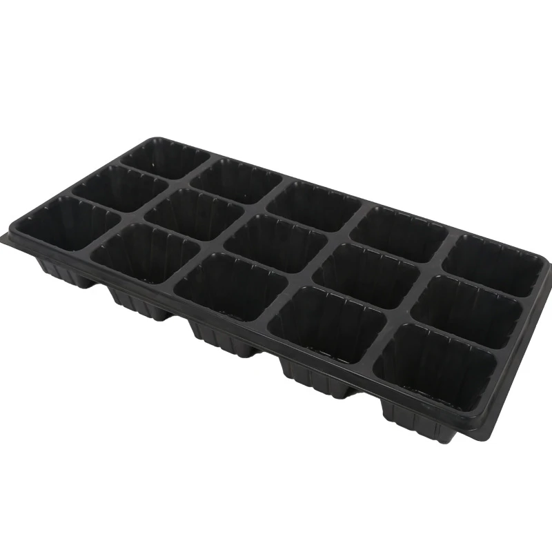 Black Plastic Nursery Tray 15 Holes Seed Propagation Tray