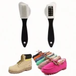 Black S Shape Boot Shoes Cleaner 3 Side Shoe Cleaning Brush Suede Nubuck High Quality