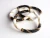 Import Black & White with Gold Lining Glass Beads Bracelet from Nepal