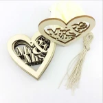 Blank love heart wood name blessing gift tag slice craft for christmas, birthday party, wedding decoration