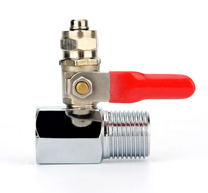 Blue handle and red handle male and female thread water inlet tee ball valve,middle connect PE pipe