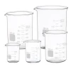 Borosilicate Low Form Glass Measuring Beaker with Spout 50 100 250 400 600 ml