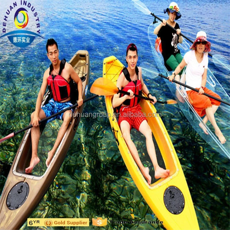 Bottom Transparent Canoe Kayak with transparent paddle