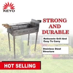 Brazilian industrial stainless steel cyprus bbq grill greek cypriot charcoal skewer rotisserie barbecue motor spit rotating bbq