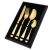 Import Bulk Buffet Dinner Cutlery Set Plated Mirror Black Gold Silverware 4pcs Stainless Steel 1010 Flatware Sets with Gift Box from China