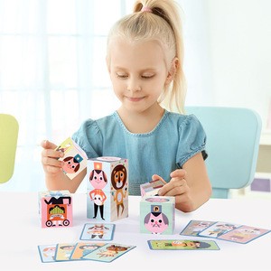 Cartoon changeable character puzzle building blocks for children&#39;s early education
