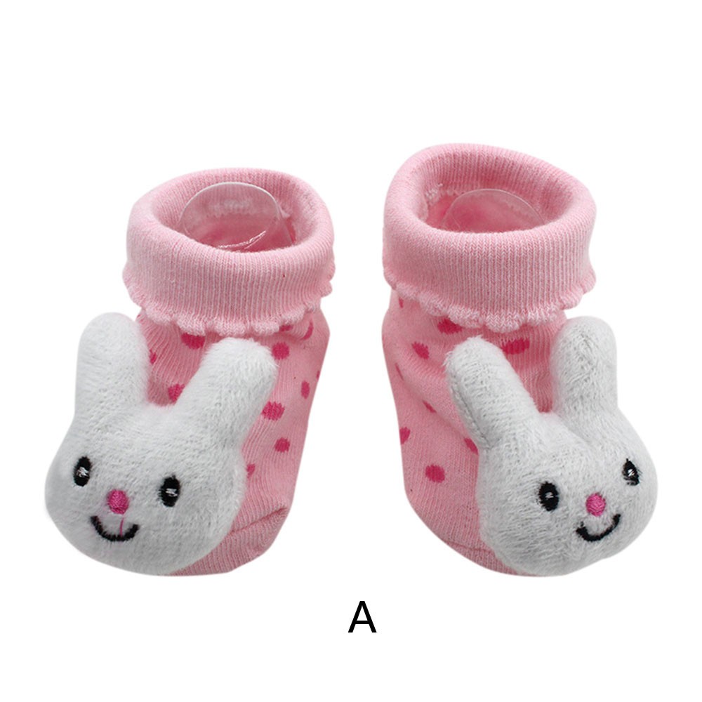Cartoon Newborn Baby Girls Boys Anti-Slip Socks Slipper Boot Baby Girls Socks Newborn Soft Cute Rabbit Baby Socks S(0-12M)