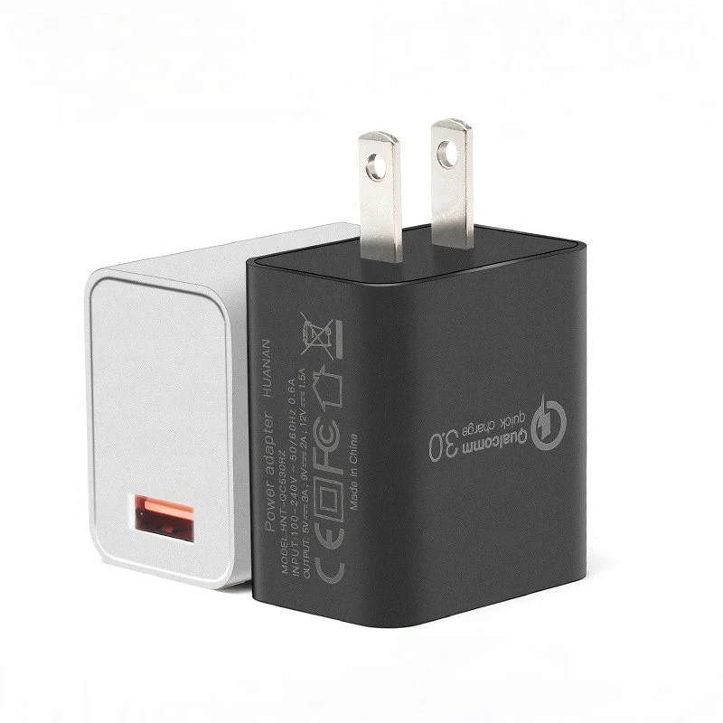Cheap 1 USB Wall Charger Single Port Qualcomm 3.0 Home Charger 18W Fast Charging Travel Adapter