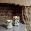 Cheap price bulk gift box packing concrete candle holder / matte black empty decorating candles jar with lids