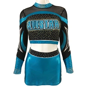 Cheer cheerleading uniforms rhinestone custom kids cheerleader