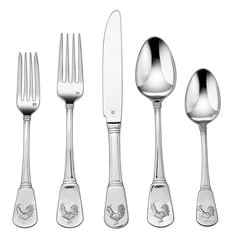 Chic French Rooster embossed design 20 pcs set cutlery stainless steel dinner set picnic flatware silverware wedding gift