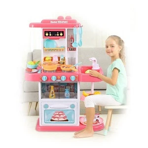 Children Education Pretend Play 72CM stylish kitchen Toys cooking toys with lighting, music,water function