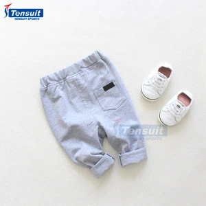 China factory cheap sale cotton children boys pants fashion new style kids terry pants baby boys casual pocket trousers