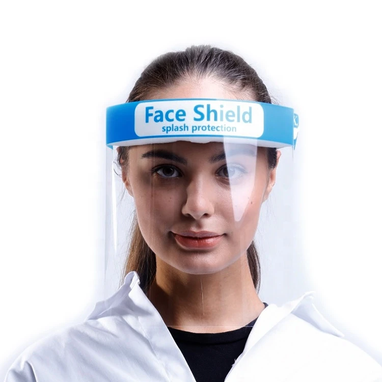 China factory wholesale disposable transparent faceshield protective face shield plastic anti dust anti fog face visor in stock
