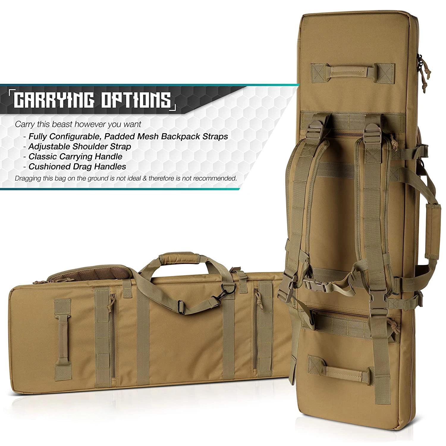 China supplier BSCI factory OEM custom logo firearm tactical long gun carry case rifle bag