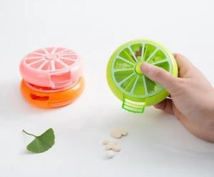 China Wholesale one week round pill box fruit pill storage case tablet pill organizer