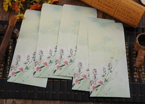 Chinese Style Vintage Flower Craft Paper Envelope For Letter Paper Postcards School Material
