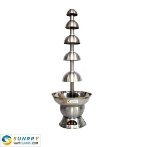 Chocolate fountain prices with 5 layers and stainless steel 304 base chocolate fountain machine in China (SUNRRY SY-CL5)