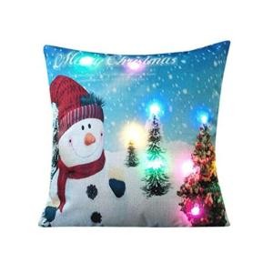 Christmas Glowing Pillow Cover With LED Lights Luminescent Cushion Covers Pillowcase For Home Christmas Supplies Decorations