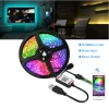 Christmas LED Strip  RGB 5050 Lights Music Sync Color Changing Sensitive Built-in Mic, App Controlled LED Lights Rope Lights