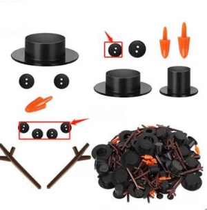 Christmas Winter DIY Snowman Kit with Mini Top Hats Buttons Carrot Noses Snowman Hands for Christmas Crafting Sewing 595 pcs