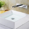 Chrome Solid Brass Wall Mounted Basin Faucet Concealed Single Handle Hot & Cold Waterfall Tap