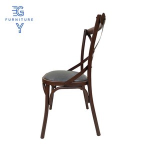 Classic steel chair event restaurant chair cross back chair for sale