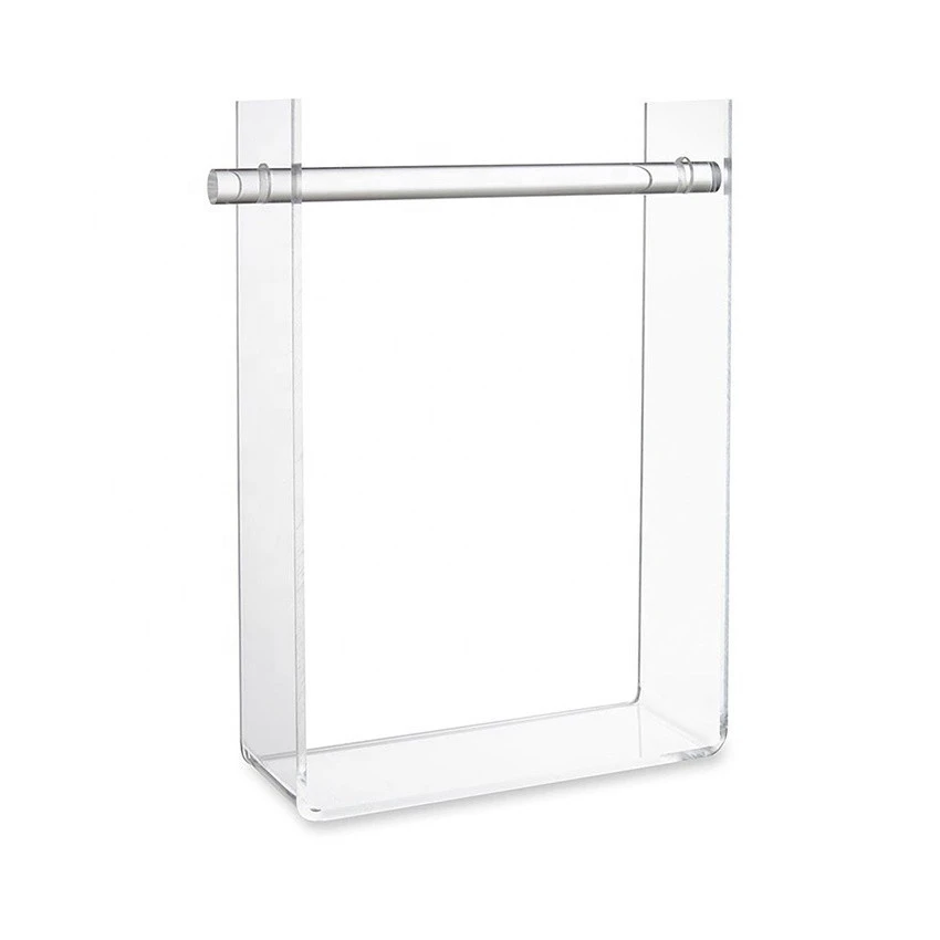 Clear and black acrylic hanging stand U shaped perspex necklace display holder hot bending acrylic display rack for jewelry