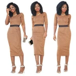 Clothes Female Autumn Winter Tunic Bodycon Office Work Wear Midi Dress Casual Pencil Formal Work Dresses Women