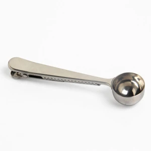 Coffee Scoop Stainless Steel Long Handled Tea Spoon Measuring Spoon with Bag Clip, Silver