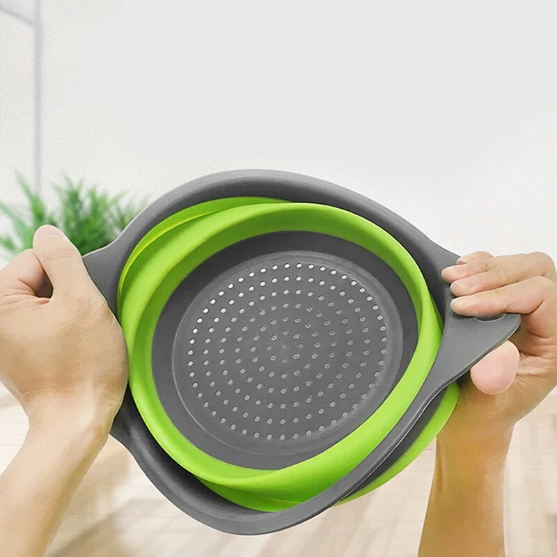 collapsible colander round shape collapsible colander folding kitchen strainer with cheap price
