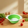 Collapsible Plastic Drainage Basket Silicone Colander for Vegetables and Fruits Foldable Wash Bowls