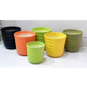 Colorful Natural Material Ceramic Round Planter Garden Use Pots and Planters in Inexpensive Price for Home and Garden