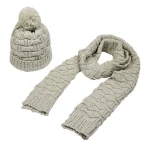 Colorful women fashion warm custom knitted winter hat and scarf set