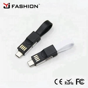 Consumer Electronics Keychain USB Cable Kable usb for xiaomi 2a with strong magnet in two side case