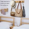 Convenient hotel bedside decorative wall mounted hanging wood coat hanger