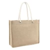Cotton rope handles jute shopping bags Promotional wholesale custom printed logo Burlap Jute grocery tote bag